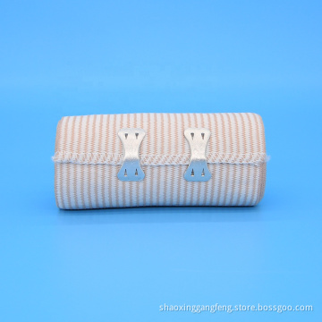 Cotton crepe wrap elastic bandage with woven edge